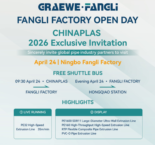 กิจกรรมที่เกิดขึ้นพร้อมกันในช่วง CHINAPLAS: Fangli Factory Open Day ในวันที่ 24 เมษายน